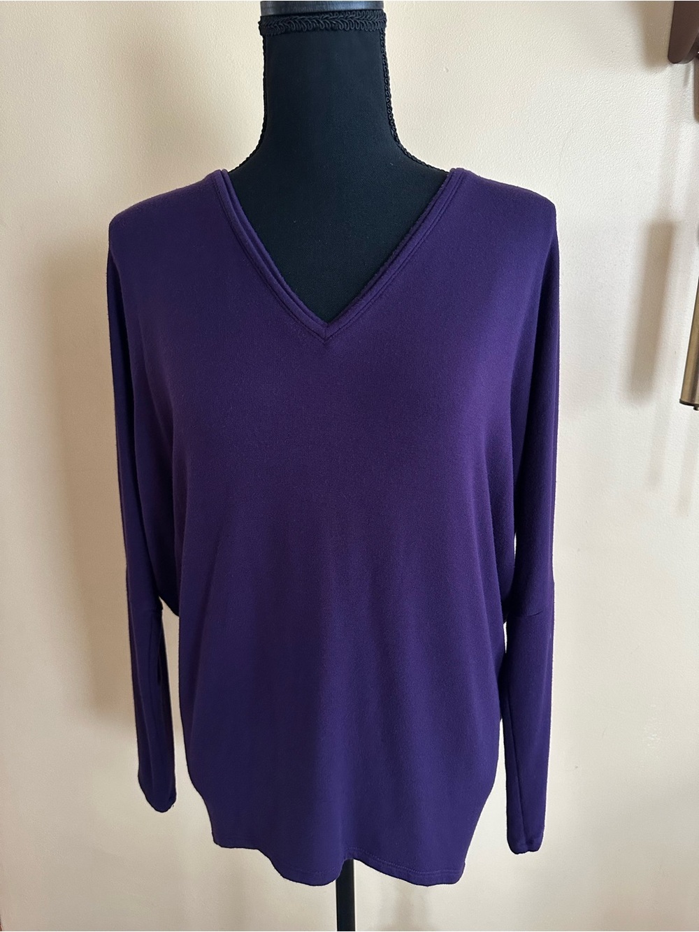 Passporter Dolman Tunic Top In Dark Purple women’s size XS relaxed fit